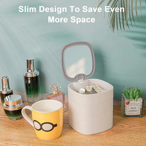 Rotatable 4 Layer Jewellery Organizer With Mirror